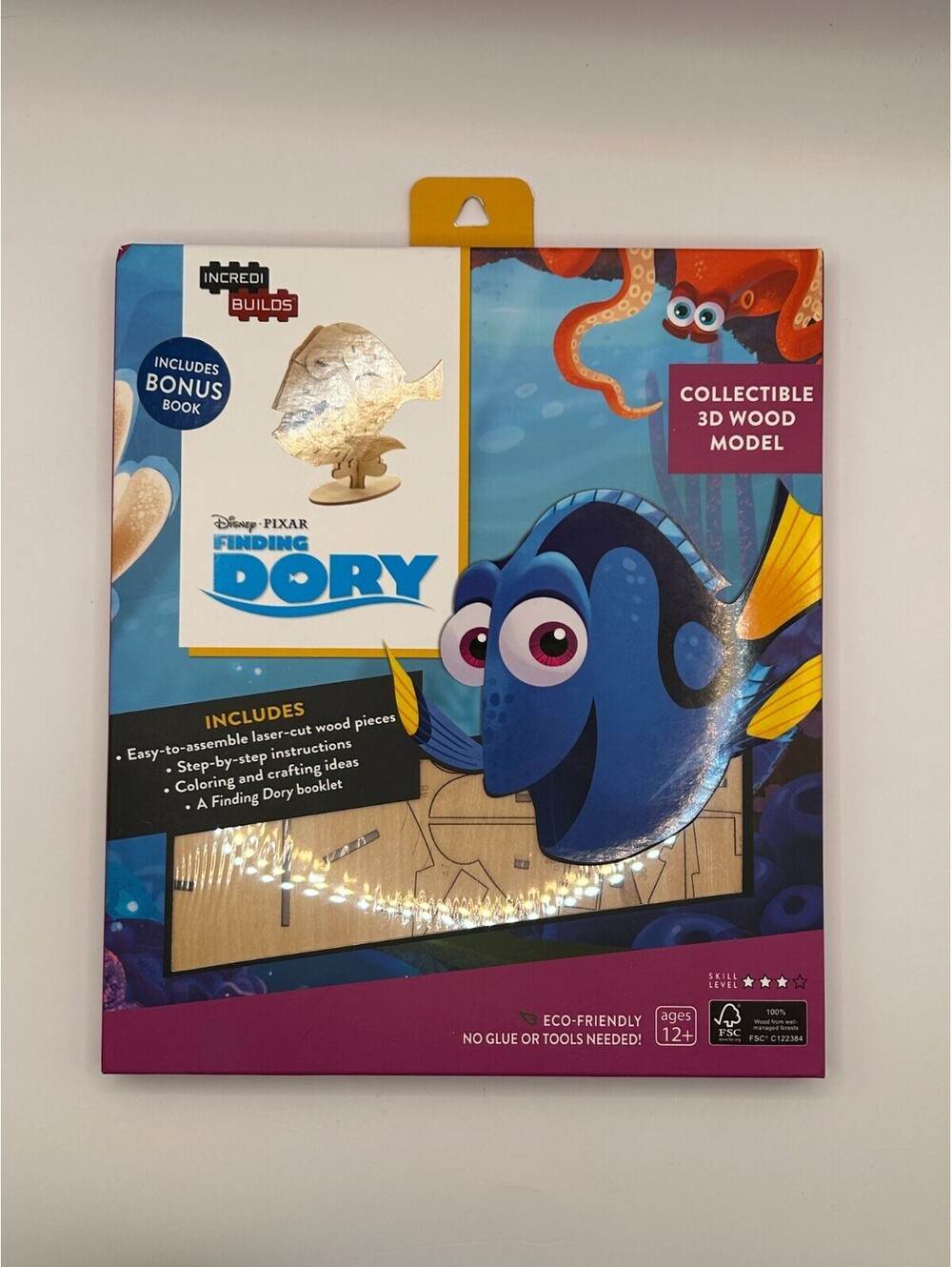 IncrediBuilds Finding Dory 3D Wood Model Kit Disney Pixar Sealed Bonus Book